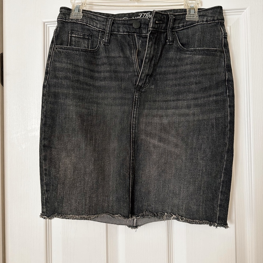 Black Denim Mini Skirt